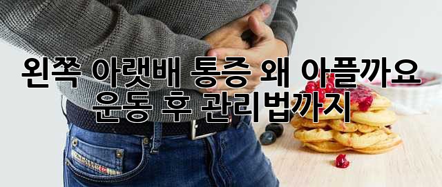 왼쪽 아랫배 통증, 왜 아플까요? 운동 후 관리법까지!
