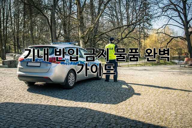 기내 반입 금지 물품 완벽 가이드