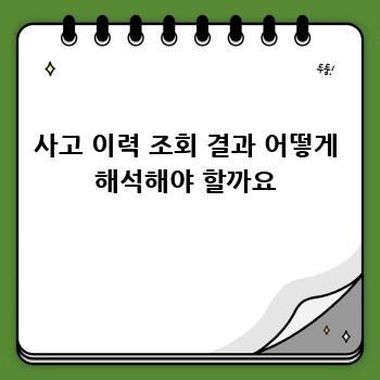사고 이력 조회 결과 어떻게 해석해야 할까요