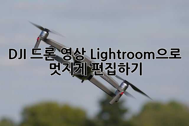DJI 드론 영상, Lightroom으로 멋지게 편집하기!
